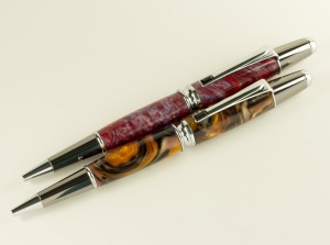Handcrafted Cross style His & Hers twist ballpoint pens.