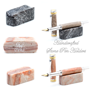 Handcrafted solid stone pen holders by GW Pens